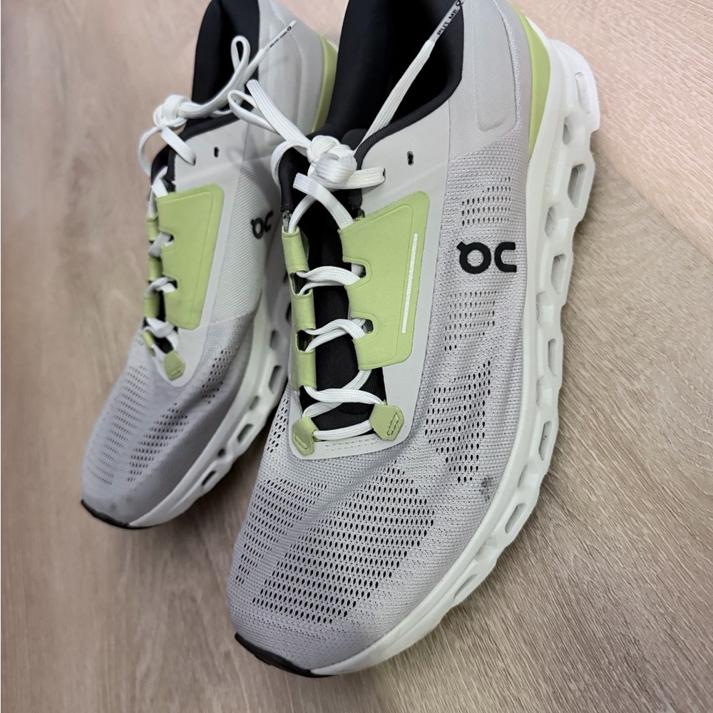 On Running Men's White and Lime Athletic Shoes - Picture 3 of 7
